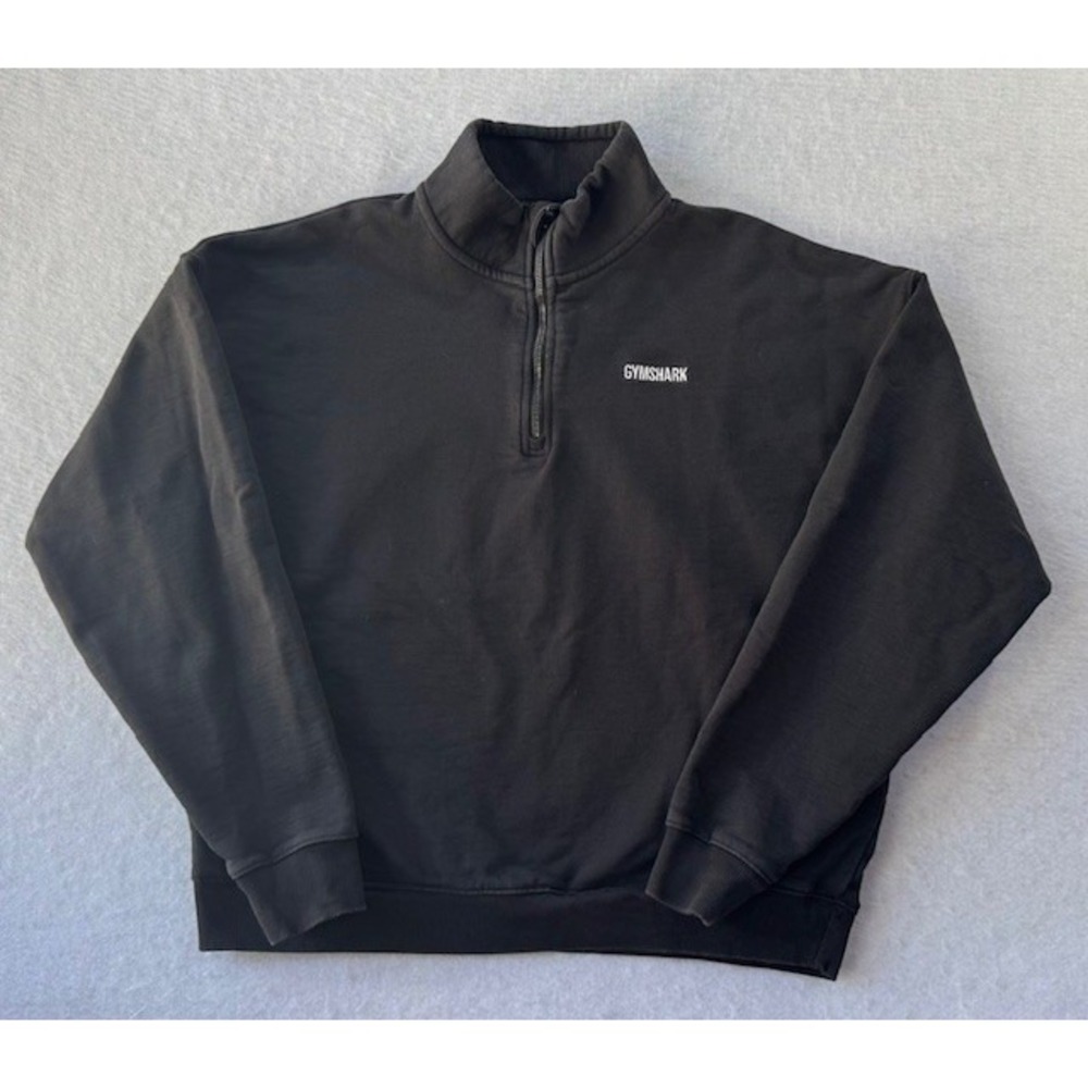Gymshark Sweatshirt XS Black 1/4 Zip Pullover Athletic‎ Gym Training Athleisure